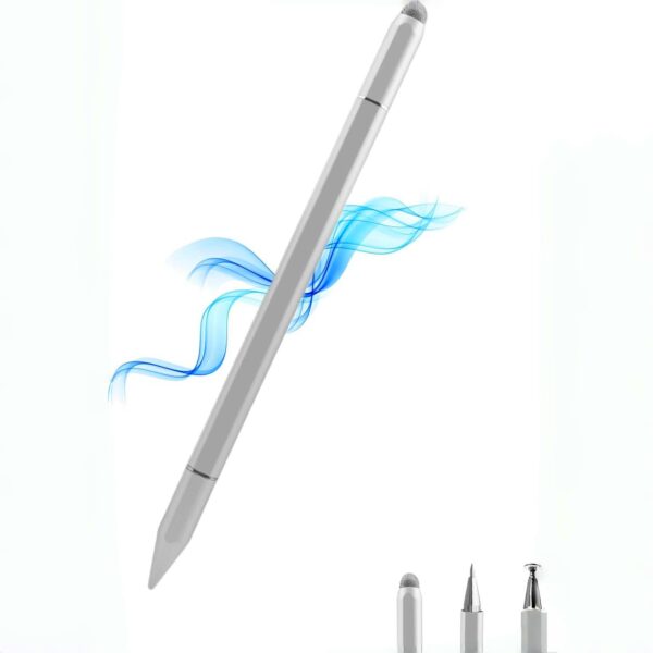 OSGEAR 3in1 Stylus Pencils Ballpoint Pen Fiber Tip Clear Disc Capacitive TouchScreen universal