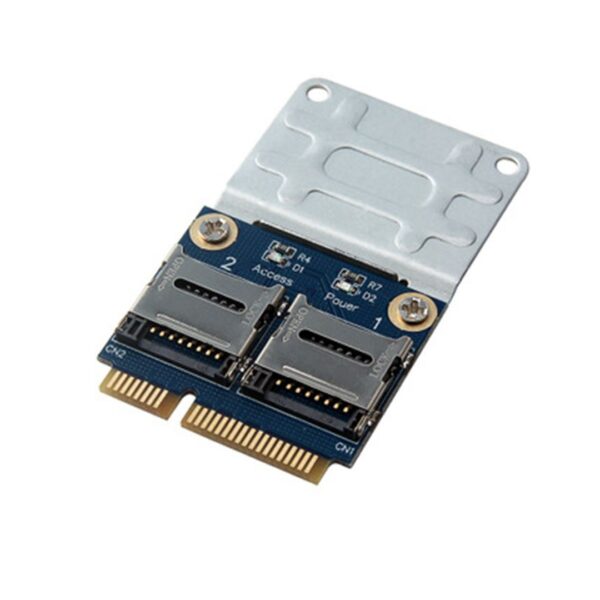 Dual TF Micro SD SDHC SDXC SSD HDD card to Mini PCI-e with half Bracket Memory Card