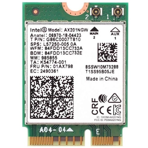Lenovo 01AX798 Intel AX201NGW WiFi6 Wireless Card NGFF M.2 BT5.0 Bluetooth 2.4Gbps 802.11ax